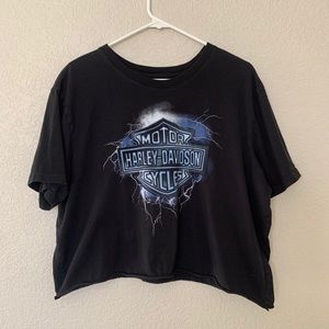 Oversized Harley Davidson Crop Tee